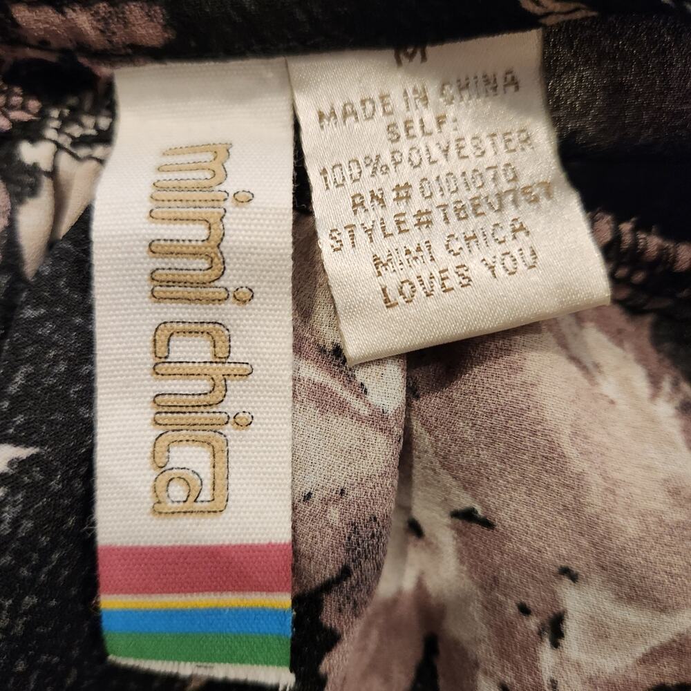 MIMI CHICA Black Purple Floral Lightweight Kimono Womens Medium M Boho Bohemian - Picture 3 of 7